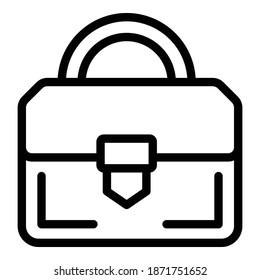 Business briefcase icon. Outline business briefcase vector icon for web design isolated on white background