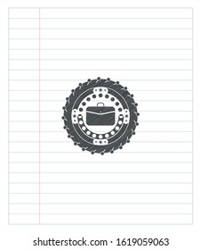 business briefcase icon with pencil strokes. Vector Illustration. Detailed.