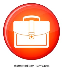 Business briefcase icon in red circle isolated on white background vector illustration