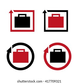 Business briefcase icon set