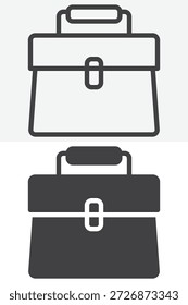 Business-Aktenkoffer-Symbol in anderem Stil. Linie, Umriss und durchgezogenes Symbol, Vektorzeichen und Symbol mit bearbeitbarem Strich. Aktenkoffer-Symbol für Arbeit und Beruf.