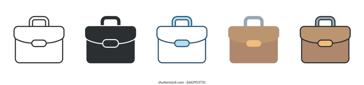 Conjunto de Ícones de Porta-arquivos de Negócios Coleção de Vários Estilos