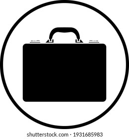 Business Briefcase Icon. Thin Circle Stencil Design. Vector Illustration.