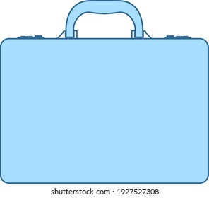 Business-Briefkasten-Symbol Dünne bearbeitbare Linie mit blauem Fülldesign. Vektorgrafik.