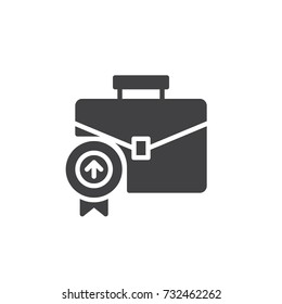 Business briefcase icon vector, filled flat sign, solid pictogram isolated on white. Portfolio symbol, logo illustration.
