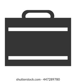 Business briefcase isolated icon over white background, vector illustration.
