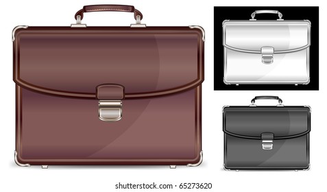 Business briefcase isolated on white background, vector illustration