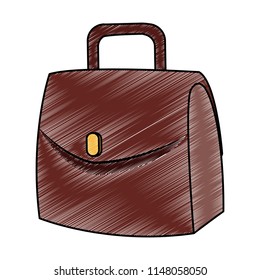 Business briefcase isolated scribble