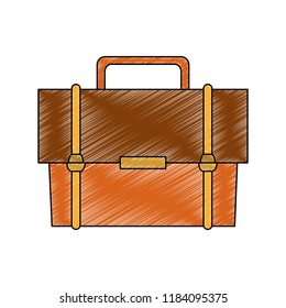 Business briefcase isolated scribble