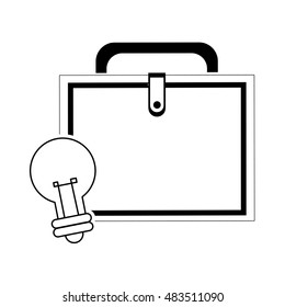 business briefcase and lightbulb  icon 