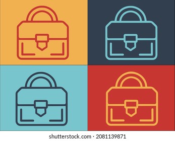 Business Briefcase Logo Template, Simple Flat Icon of business,briefcase,businessman