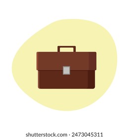 Business briefcase for an office worker. Briefcase with a clasp and handle.