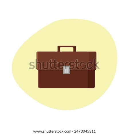 Business briefcase for an office worker. Briefcase with a clasp and handle.