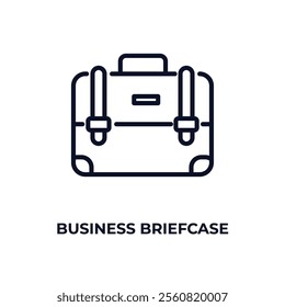 business briefcase outline icon. Linear vector from business concept. Thin line business briefcase icon isolated on white background