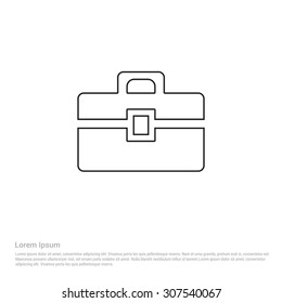 business briefcase Outline Icon, Vector Illustration, Flat pictogram icon