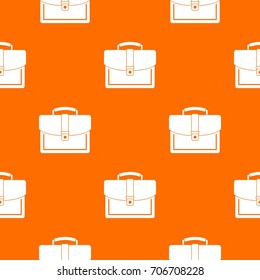 Business briefcase pattern repeat seamless in orange color for any design. Vector geometric illustration