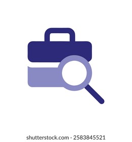 Business Briefcase with Search Symbol for Employment
