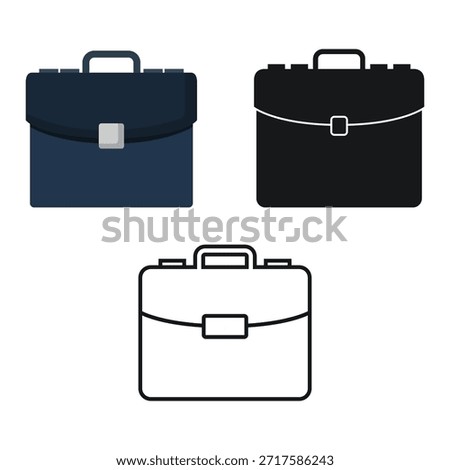 Business briefcase set in vector on white background
