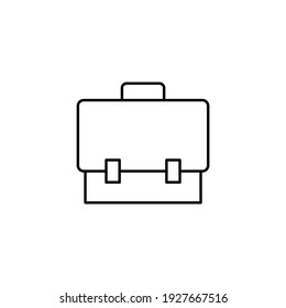 Business Briefcase, suitcase icon in flat black line style, isolated on white background 