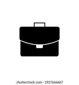 Business Briefcase, suitcase icon in solid black flat shape glyph icon, isolated on white background 