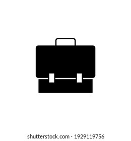 Business Briefcase, suitcase icon in solid black flat shape glyph icon, isolated on white background 