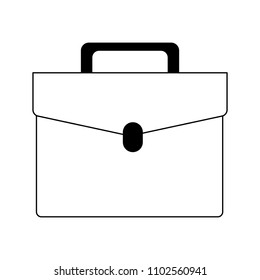 Business briefcase symbol in black and white colors