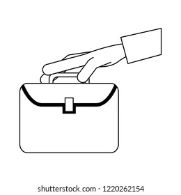 Business briefcase symbol black and white