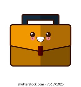 Business briefcase symbol cute kawaii cartoon