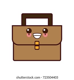 Business briefcase symbol kawaii cartoon