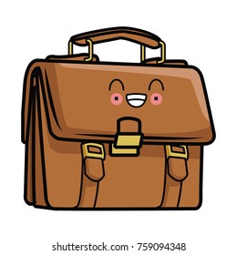 Business briefcase symbol kawaii cute cartoon vector illustration graphic