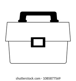 Business briefcase symbol on black and white