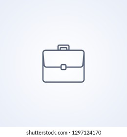 Business briefcase, vector best gray line icon on white background, EPS 10