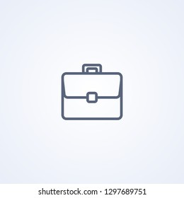 Business briefcase, vector best gray line icon on white background, EPS 10