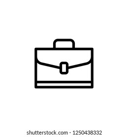 Business briefcase vector icon in line / outline style