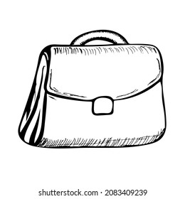 Business briefcase. Vector illustration in doodle style.