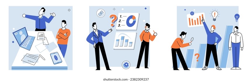 Business briefing vector illustration. The business briefing provided comprehensive analysis market trends, competitor analysis, and potential growth opportunities Meetings facilitate open Meetings