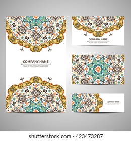 Business bright card template. Vector illustration in native style