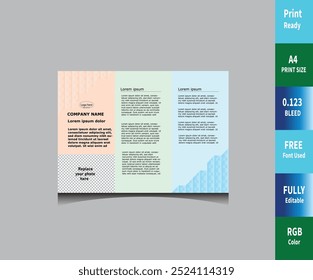 Folleto de negocios. Informe Anual, Portada y Revista, Folletos 3 pliegues de diseño de volante a4 Plantilla.