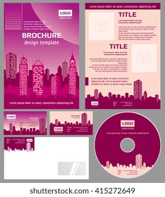 Business brochure architecture design vector template. Architecture business brochure, cover architecture city, business branding architecture poster illustration