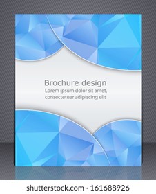 Business brochure. Blue flyer template. Geometric cover design