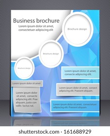 Business brochure. Blue flyer template. Geometric cover design