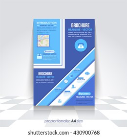 Business Brochure, Catalog Cover, Corporate Leaflet Template. A4 Flyer Vector Design