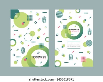 Business brochure collection of geometric shapes
