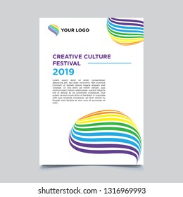 Business brochure with colorful lines