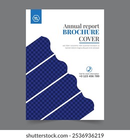 Capa do relatório anual da brochura do negócio, capa do livro ou design do folheto. Apresentação do folheto. Catálogo com fundo geométrico abstrato. Publicação moderna revista cartaz, layout, modelo,