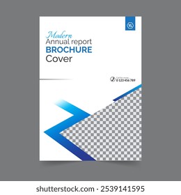 Capa do relatório anual da brochura do negócio, capa do livro ou design do folheto. Apresentação do folheto. Catálogo com fundo geométrico abstrato. Publicação moderna revista cartaz, layout, modelo,