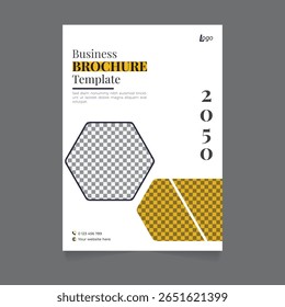 Capa do relatório anual da brochura do negócio, capa do livro ou design do folheto. Apresentação do folheto. Catálogo com fundo geométrico abstrato. Publicação moderna revista cartaz, layout, modelo,