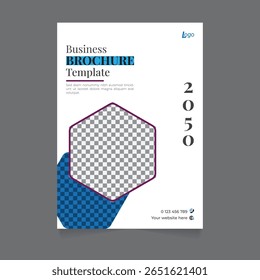 Capa do relatório anual da brochura do negócio, capa do livro ou design do folheto. Apresentação do folheto. Catálogo com fundo geométrico abstrato. Publicação moderna revista cartaz, layout, modelo,