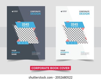 Business brochure cover design or annual report and company profile or booklet cover design template. Blue Color Scheme with City Background Business Book Cover Design Template in A4