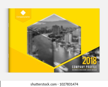 Business brochure cover design template corporate company profile or annual report catalog magazine flyer booklet leaflet. Cover page A4 landscape vector EPS-10 sample image with Gradient Mesh.